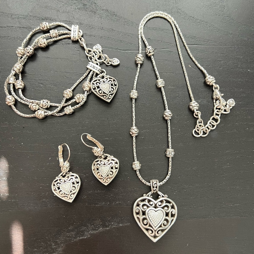 Brighton Reno Silver Heart Set